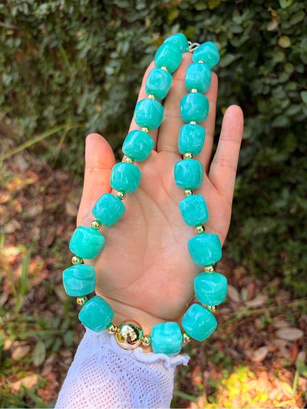 Turquoise Beaded Statement Necklace - Jewelry - Picture 3 of 3